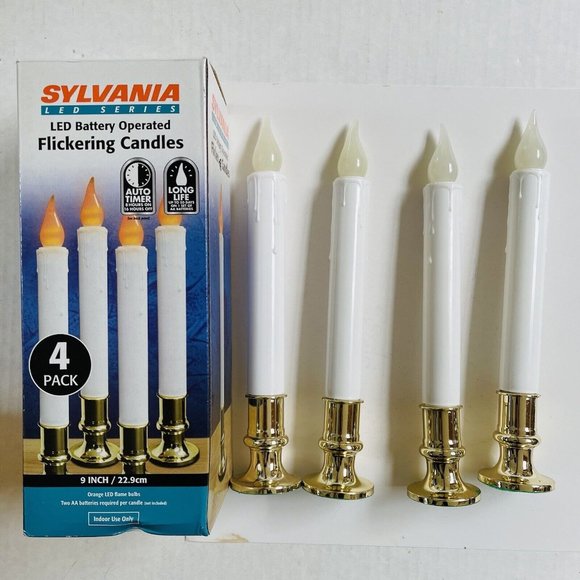 SYLVANIA Accents Sylvania 4 Pack 9 Inch Battery Operated Flickering